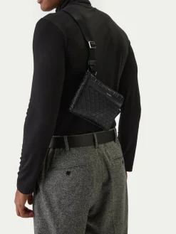 Borsellino Emblem Aop Emboss Square Sling LV04D3277G Nero
