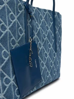 Borsetta Emblem Aop Denim Tote W/ Pouch LV04F3428G Blu