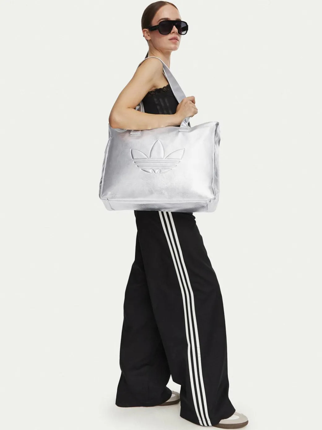 Borsetta Shopper Metallic Pu Bag KR1566 Argento