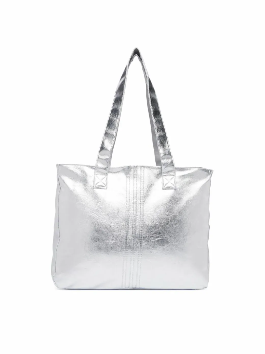 Borsetta Shopper Metallic Pu Bag KR1566 Argento
