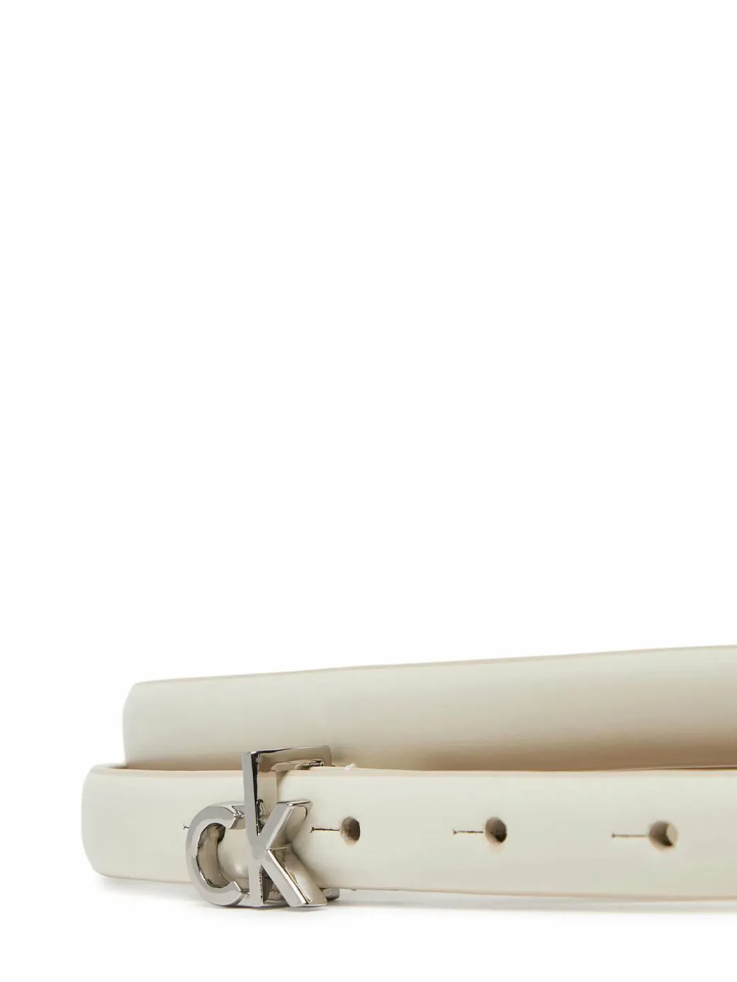 Cintura da donna Ck Buckle Skinny Belt 1.5 K60K612932 Bianco