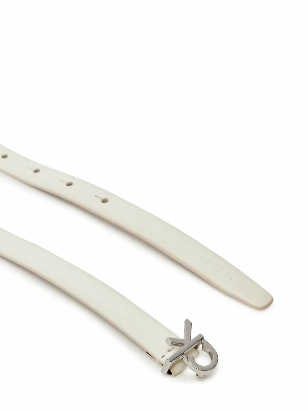 Cintura da donna Ck Buckle Skinny Belt 1.5 K60K612932 Bianco