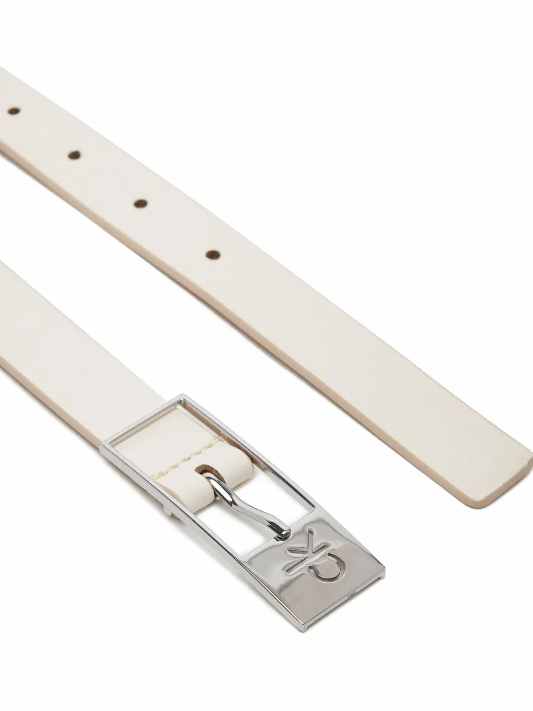 Cintura da donna Ck Cut Square Buckle 2.0 K60K613155 Bianco