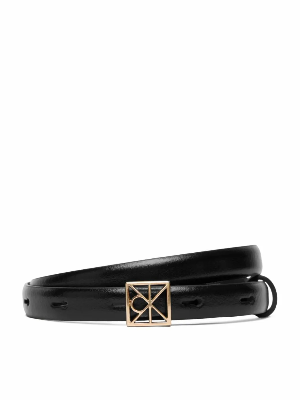 Cintura da donna Emblem Buckle 15Mm Fixed Smooth LV04F7061G Nero