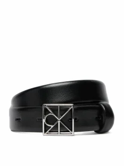 Cintura da donna Emblem Buckle 25Mm Fixed Smooth LV04F7072G Nero