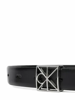 Cintura da donna Emblem Buckle 25Mm Fixed Smooth LV04F7072G Nero