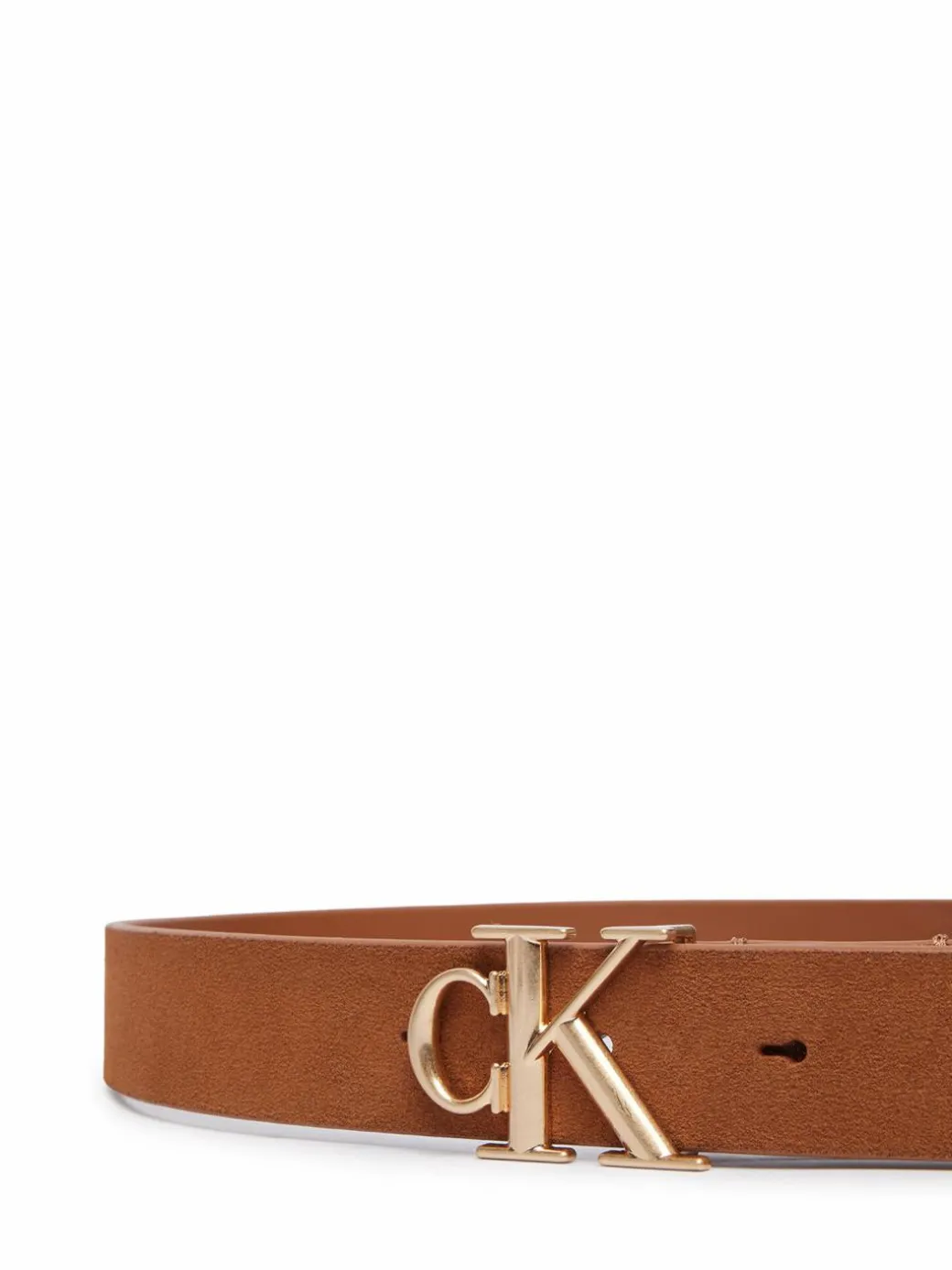 Cintura da donna Round Ck Buckle Suede LV04F7144G Marrone