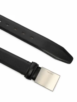 Cintura da uomo Logo Plaque Smooth 32Mm LV04D7030G Nero