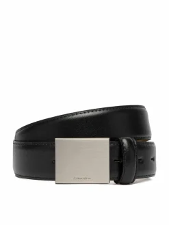 Cintura da uomo Logo Plaque Smooth 32Mm LV04D7030G Nero