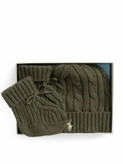 Completo cappello e calzini 320P01426506 Verde scuro