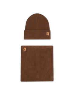 Completo cappello e scaldacollo 8KF-002-AW24 Marrone