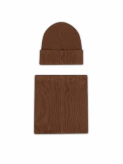 Completo cappello e scaldacollo 8KF-002-AW24 Marrone