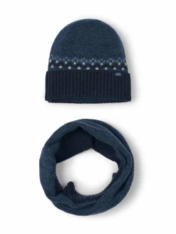 Completo cappello e scaldacollo 10069 Blu scuro