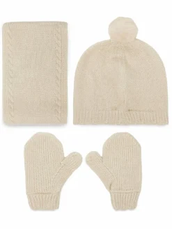 Completo cappello, scaldacollo e guanti 10019 Beige
