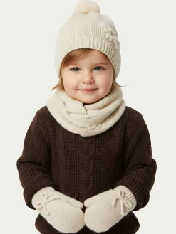 Completo cappello, scaldacollo e guanti 10019 Beige