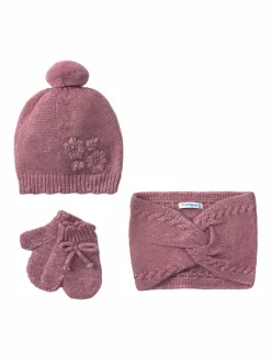 Completo cappello, scaldacollo e guanti 10019 Rosa