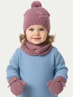 Completo cappello, scaldacollo e guanti 10019 Rosa