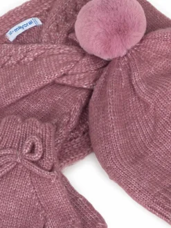 Completo cappello, scaldacollo e guanti 10019 Rosa