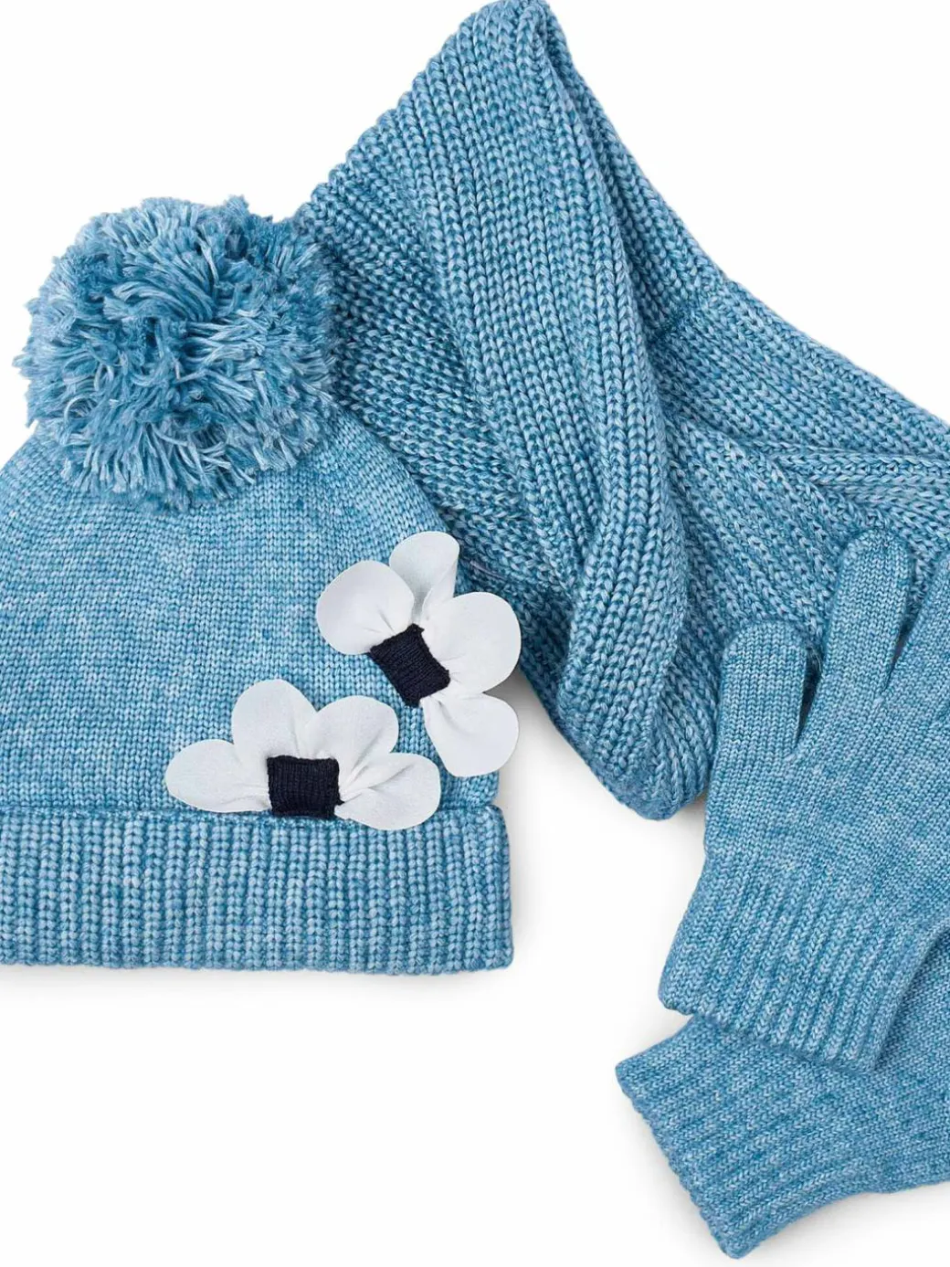 Completo cappello, scaldacollo e guanti 10071 Blu