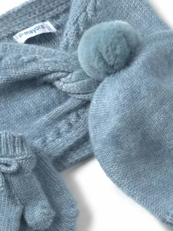 Completo cappello, scaldacollo e guanti 10019 Blu