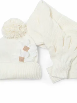 Completo cappello, scaldacollo e guanti 10071 Écru