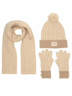 Completo cappello, sciarpa e guanti RX-KF-001-AW24 Beige