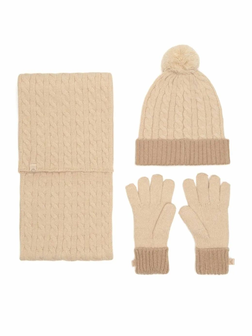 Completo cappello, sciarpa e guanti RX-KF-001-AW24 Beige