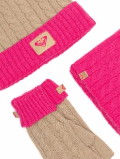 Completo cappello, sciarpa e guanti RX-KF-001-AW24 Rosa