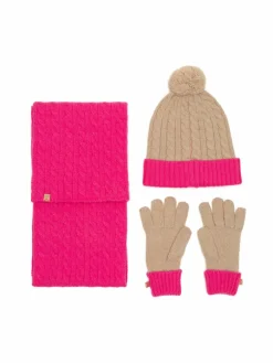 Completo cappello, sciarpa e guanti RX-KF-001-AW24 Rosa