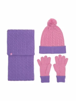 Completo cappello, sciarpa e guanti RX-KF-001-AW24 Viola