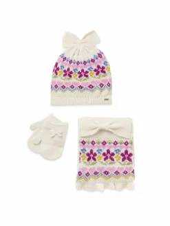 Completo cappello, sciarpa e guanti 10.536 Écru