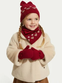 Completo cappello, sciarpa e guanti 10.536 Rosso