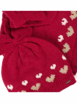 Completo cappello, sciarpa e guanti 10.536 Rosso