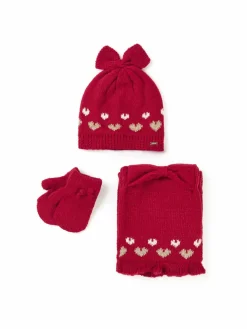 Completo cappello, sciarpa e guanti 10.536 Rosso