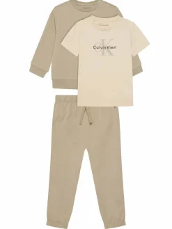 Completo felpa, maglietta e pantaloni Monogram IN0IN00336 Beige Regular Fit