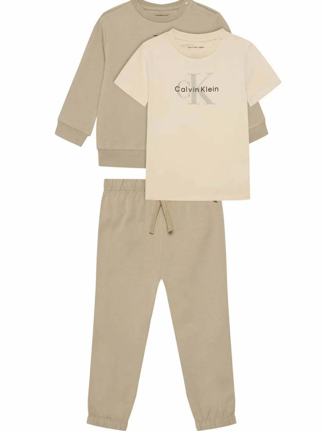 Completo felpa, maglietta e pantaloni Monogram IN0IN00336 Beige Regular Fit