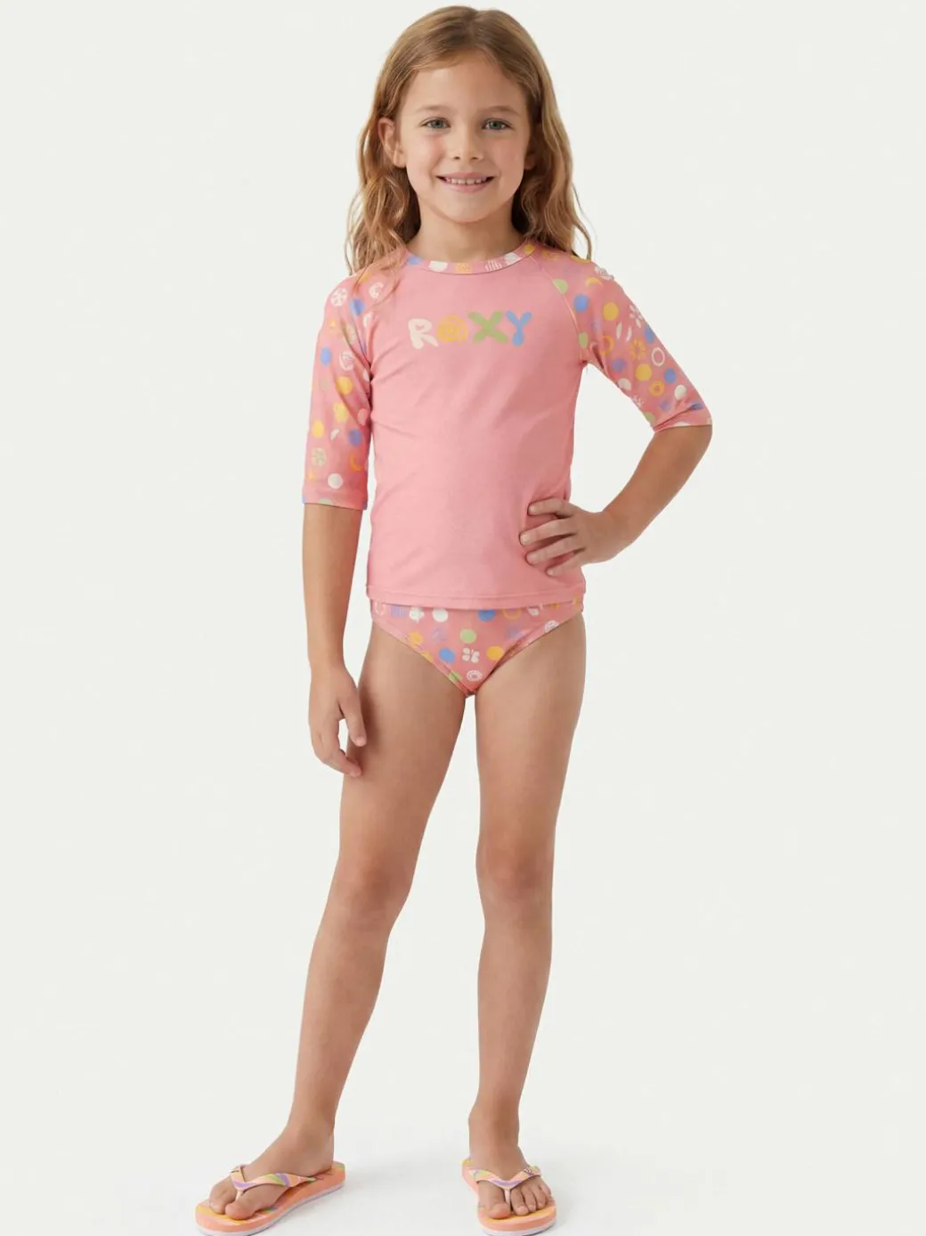 Completo t-shirt e slip da bagno Roxy Dot ERLWR03328 Rosa