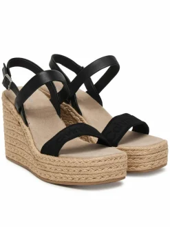 Espadrillas Wedge Espad 70 Webbing Lth HW0HW02901 Nero