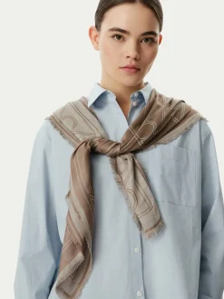 Foulard Emblem Aop Contrast Lw Square Sc LV04F8077G Beige