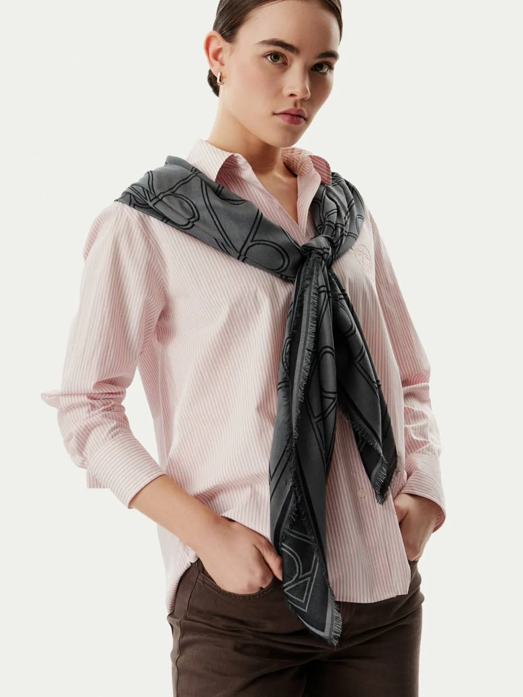 Foulard Emblem Aop Contrast Lw Square Sc LV04F8077G Nero