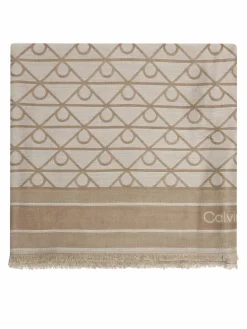Foulard Emblem Aop Jacquard Square Scarf LV04F8080G Beige