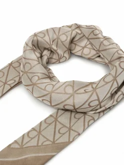 Foulard Emblem Aop Jacquard Square Scarf LV04F8080G Beige