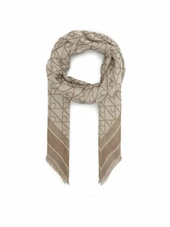 Foulard Emblem Aop Jacquard Square Scarf LV04F8080G Beige