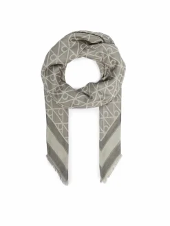 Foulard Emblem Aop Jacquard Square Scarf LV04F8080G Blu scuro