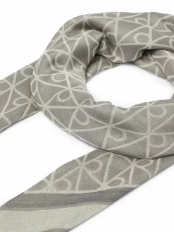 Foulard Emblem Aop Jacquard Square Scarf LV04F8080G Blu scuro