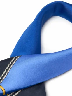 Foulard in seta Colour-Blocked Anchor-Crest 454P09785003 Blu