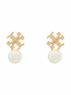 Orecchini LOGO AND PEARL STUD EARRINGS 184421 Oro