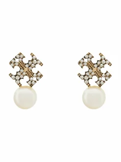 Orecchini LOGO AND PEARL STUD EARRINGS 184422 Oro