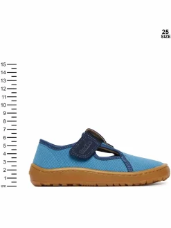 Pantofole Barefoot Canvas T-Bar G1700439-1 S Blu