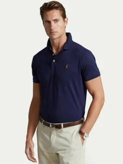 Polo 710713130006 Blu scuro Custom Slim Fit